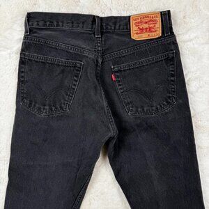 Levi's 505 Jeans Men's 32x30 Straight Leg Regular Fit Mid Rise Black 100% Cotton
